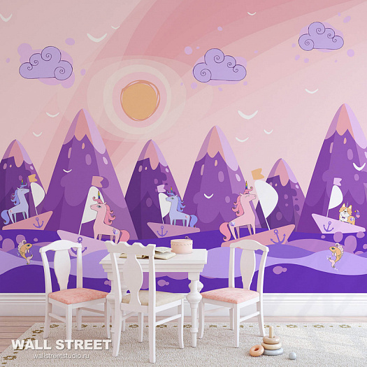 Фотообои в интерьере артикул Unicorn Valley 13, UNICORN VALLEY, Wall street