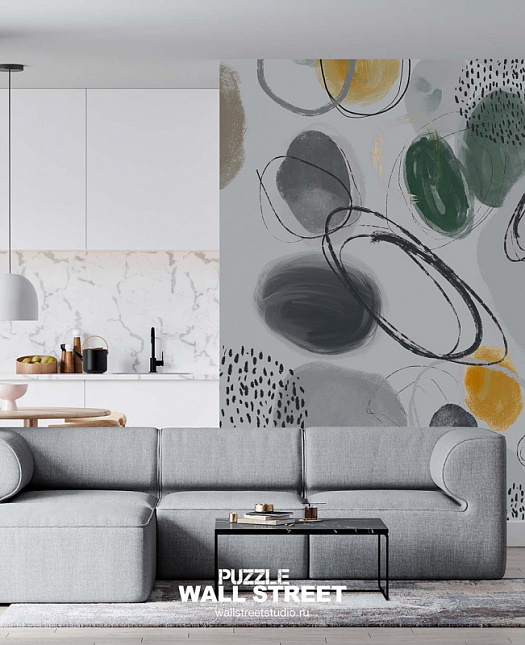 Фотообои в интерьере артикул Puzzle 20, ПАЗЛ / PUZZLE, Wall street